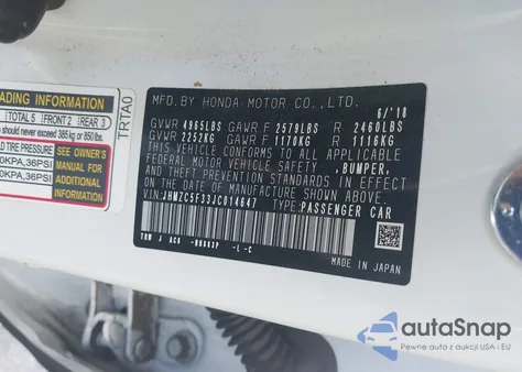 2018 Honda Clarity Plug-In Hybrid Touring z USA, uszkodzony, nr VIN JHMZC5F33JC014647